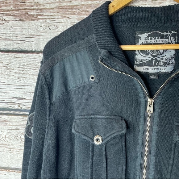 Buckle Black Label Athletic Fit Men’s Sweater Jacket Zip Up Large *Flaw-See Pic* - Picture 2 of 15